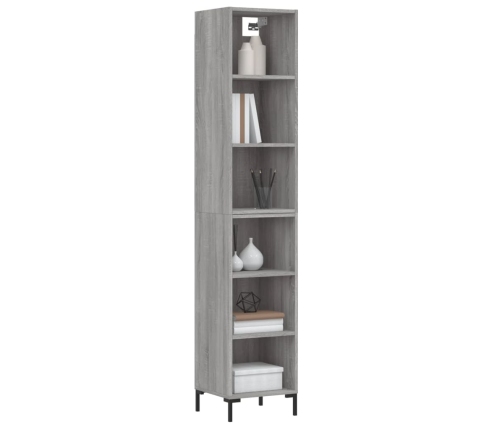 Aparador alto madera contrachapada gris Sonoma 34,5x32,5x180 cm