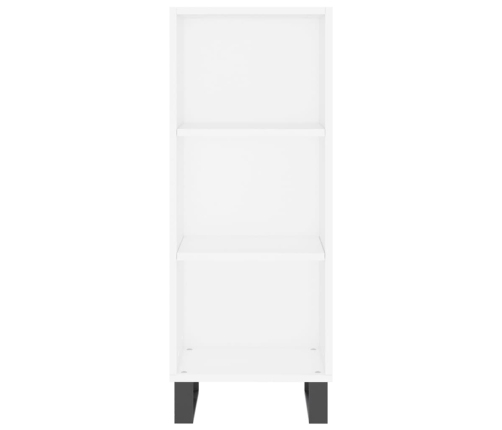 Aparador alto contrachapada blanco brillante 34,5x32,5x180 cm