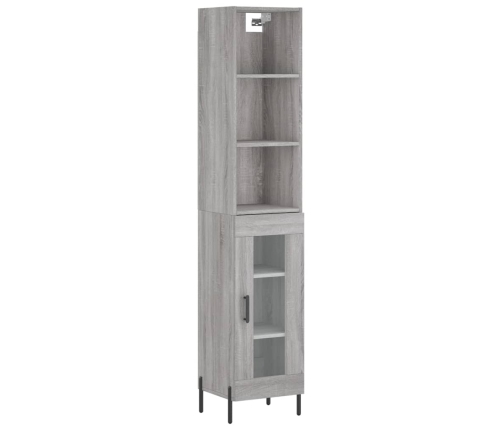 Aparador alto madera contrachapada gris Sonoma 34,5x34x180 cm