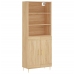 Aparador alto madera contrachapada color roble 69,5x34x180 cm