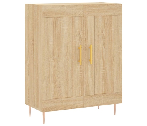 Aparador alto madera contrachapada color roble 69,5x34x180 cm