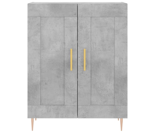 Aparador alto madera contrachapada gris hormigón 69,5x34x180 cm