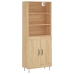 Aparador alto madera contrachapada color roble 69,5x34x180 cm