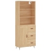 Aparador alto madera contrachapada color roble 69,5x34x180 cm