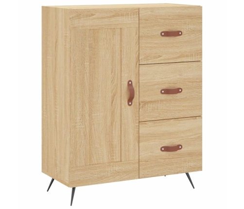 Aparador alto madera contrachapada color roble 69,5x34x180 cm