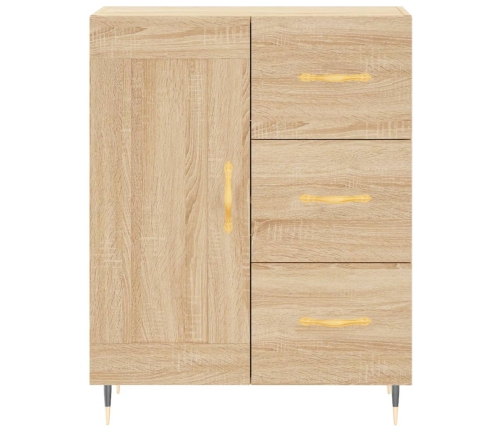 Aparador alto madera contrachapada color roble 69,5x34x180 cm