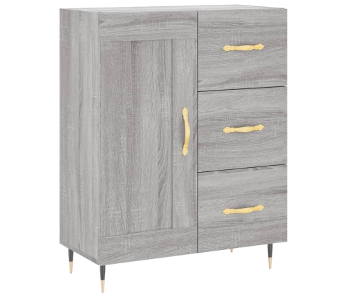 Aparador alto madera contrachapada gris sonoma 69,5x34x180 cm