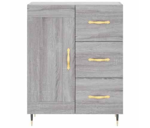 Aparador alto madera contrachapada gris sonoma 69,5x34x180 cm