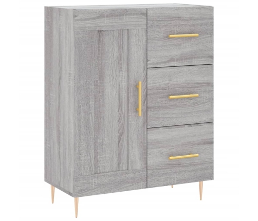 Aparador alto madera contrachapada gris sonoma 69,5x34x180 cm