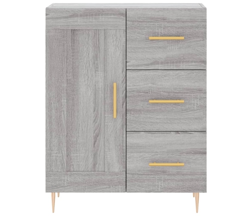 Aparador alto madera contrachapada gris sonoma 69,5x34x180 cm