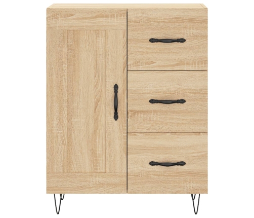 Aparador alto madera contrachapada color roble 69,5x34x180 cm