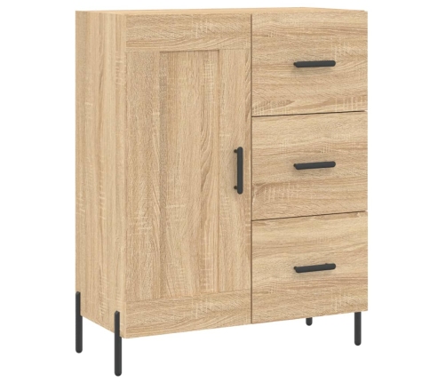 Aparador alto madera contrachapada color roble 69,5x34x180 cm