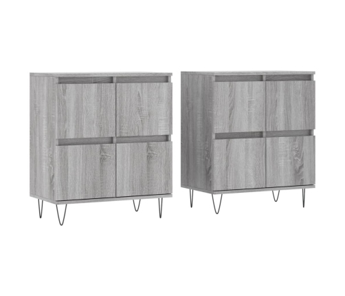 Aparadores 2 uds madera contrachapada gris Sonoma