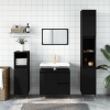 Juego de muebles de baño 3 pzas madera contrachapada negro