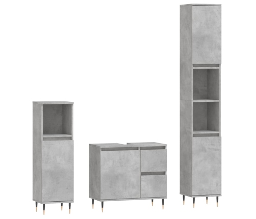 Set muebles de baño 2 piezas madera contrachapada gris hormigón