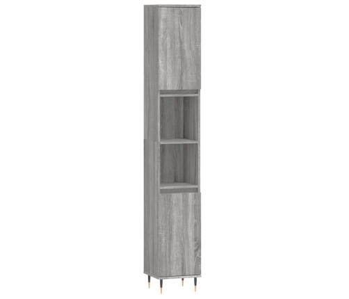 Set de muebles de baño 3 pzas madera contrachapada gris sonoma