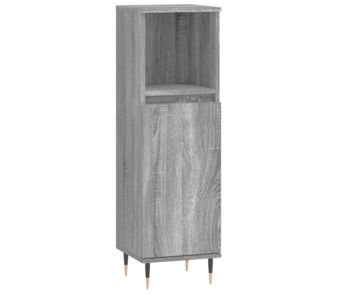 Set de muebles de baño 3 pzas madera contrachapada gris sonoma