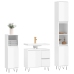 Set muebles de baño 3 piezas madera contrachapada blanco brillo