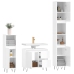 Set muebles de baño 3 piezas madera contrachapada blanco brillo