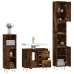 Set de muebles baño 3 pzas madera contrachapada roble ahumado