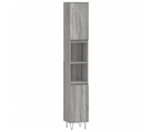 Set de muebles de baño 3 pzas madera contrachapada gris sonoma