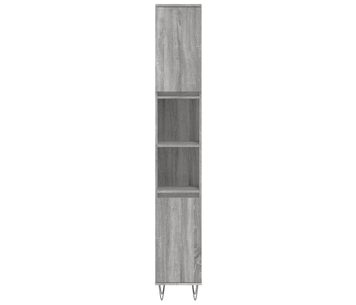 Set de muebles de baño 3 pzas madera contrachapada gris sonoma