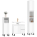 Set muebles de baño 3 piezas madera contrachapada blanco brillo