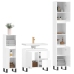 Set muebles de baño 3 piezas madera contrachapada blanco brillo