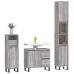 Set de muebles de baño 3 pzas madera contrachapada gris sonoma