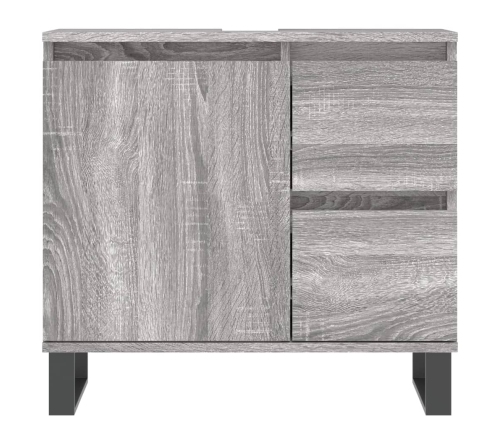 Set de muebles de baño 3 pzas madera contrachapada gris sonoma