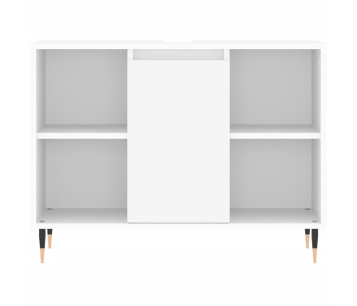 Juego de muebles de baño 3 pzas madera contrachapada blanco