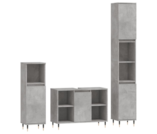 Set muebles de baño 2 piezas madera contrachapada gris hormigón