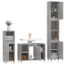 Set muebles de baño 2 piezas madera contrachapada gris hormigón