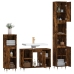 Set de muebles baño 3 pzas madera contrachapada roble ahumado