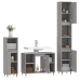 Set de muebles de baño 3 pzas madera contrachapada gris sonoma