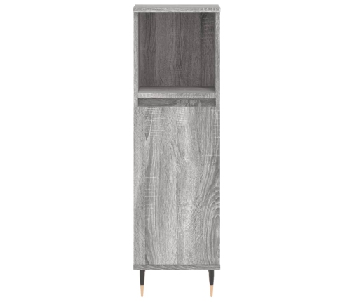 Set de muebles de baño 3 pzas madera contrachapada gris sonoma