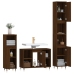 Set de muebles baño 3 pzas madera contrachapada roble marrón