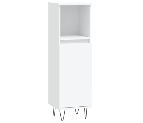 Juego de muebles de baño 3 pzas madera contrachapada blanco