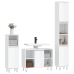 Set muebles de baño 3 piezas madera contrachapada blanco brillo