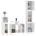 Set muebles de baño 3 piezas madera contrachapada blanco brillo