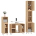 Set de muebles de baño 3 pzas madera contrachapada roble Sonoma