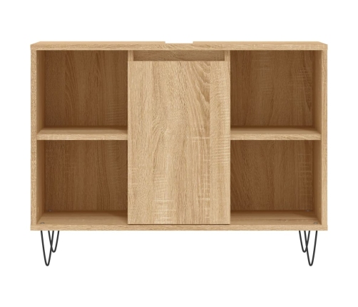 Set de muebles de baño 3 pzas madera contrachapada roble Sonoma