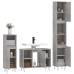 Set muebles de baño 2 piezas madera contrachapada gris hormigón