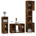 Set de muebles baño 3 pzas madera contrachapada roble ahumado