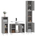 Set de muebles de baño 3 pzas madera contrachapada gris sonoma