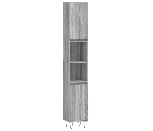 Set de muebles de baño 3 pzas madera contrachapada gris sonoma