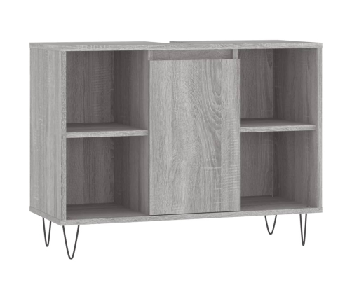 Set de muebles de baño 3 pzas madera contrachapada gris sonoma