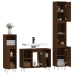 Set de muebles baño 3 pzas madera contrachapada roble marrón