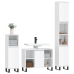 Set muebles de baño 3 piezas madera contrachapada blanco brillo