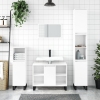 Set muebles de baño 3 piezas madera contrachapada blanco brillo